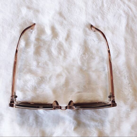 Molly Clear Pink Oversized Rectangle Sunglasses - Picture 4 of 9